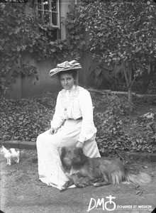 Woman with a dog, Pretoria, South Africa, ca. 1896-1911