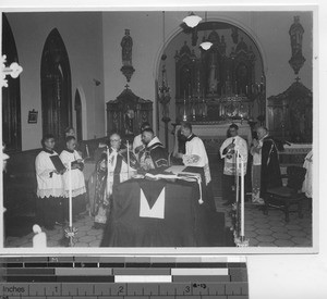 Cardinal Tien celebrates Requiem Mass at Shanghai, China, 1946