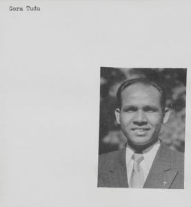 NELC, Nordindien. Efter at Kaerabani Gymnasium var overdraget fra missionen til NELC, blev Gora Chand Tudu den første nationale rektor ved skolen, fra februar 1963. Han var desuden medlem af menighedsrådet i Dumka Kirkedistrikt. (Anvendt i: Santalposten nr 11/1965)