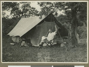 Rev. Dr Archibald Clive Irvine on safari, Eastern province, Kenya, ca.1936