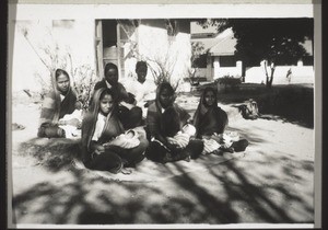 Five mothers with their little ones in the hospital in Betttigeri