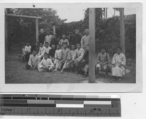 Fr. Feeney and students at Yangjiang, China, 1938