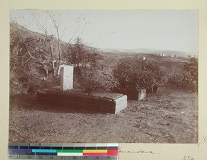 Peder Andreas Pedersen's grave, Manandona, Madagascar, 1901