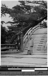 Two men near Taiko Bridge, Osaka, Japan, ca. 1900-1920