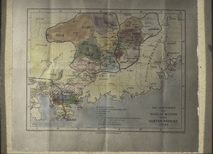 Karte von unserem Gebiet. Die 3 Distrikte, die Parochien, das Barmer Gebiet & das Berliner bei Fuitshu