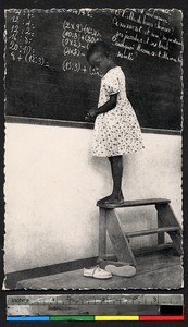 Student doing math, Lubumbashi , Congo, ca.1920-1940