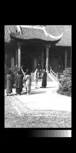 Students in front of administration building, Chengdu, Sichuan, China, ca.1945