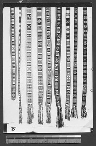 Belts with woven patterns, Chengdu, Sichuan, China, 1934