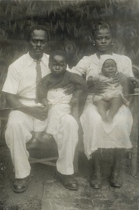 Salomon with his christian family, in Gabon