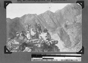 Men sitting on rocks, Genadendal, South Africa