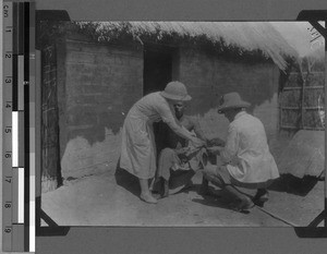 Dr. Keevill and sister Petersen (Pedersen), Sikonge, Unyamwezi, Tanzania