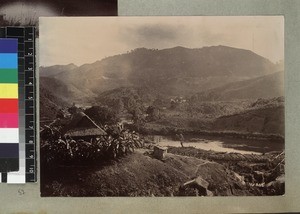 View of village and river, Koma, Madagascar, ca. 1910