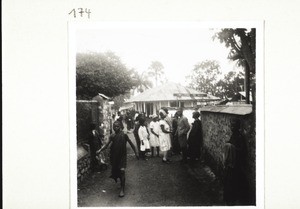 At the beginning of the anniversary celebrations in Akropong looking towards the boys' school