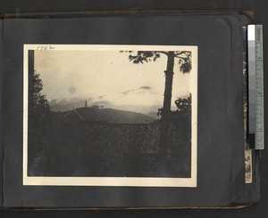 Rooftop view with tower in distance, Ing Tai, Fujian, China, 1902