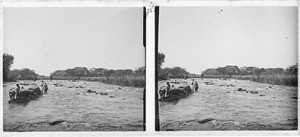 The missionary Dieterlen getting ready to cross the rapids