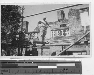 Fr. Toomey at convent at Guilin, China, 1948