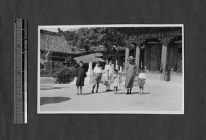Yenching University faculty family on a picnic, Beijing, China, ca.1931