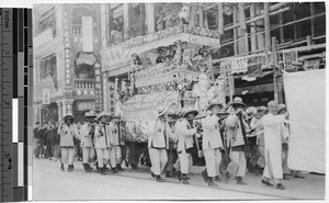 Funeral procession, Hong Kong, China, ca.1920