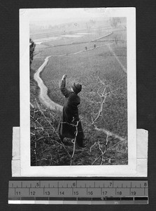 Ginling College student in rural area near Chengdu, Sichuan, China, ca.1936