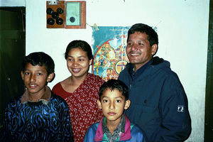 Bangladesh Lutheran Church/BLC.The Supervising Pastor, Rev. Arabindo Bormon and family in Birga