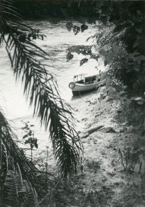 Boat on the Ogooue river, in Gabon