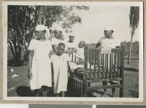 Child patients and nurses, Chogoria, Kenya, ca.1949