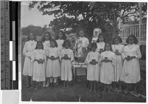 Group portrait of the Children of Mary, Oceania, August 15, 1912