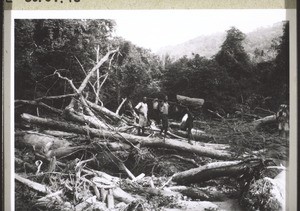 A piece of road in Gayame after a storm