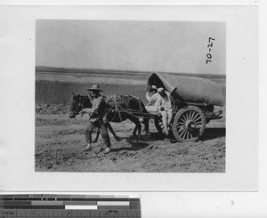 Horse and cart in China, 1938