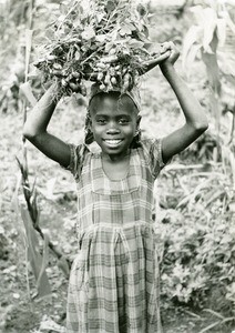 Leprous girl named Fabienne, in Ebeigne, Gabon