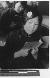 Girls in school at Fushun, China, 1937