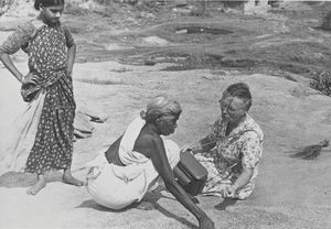 Arcot, South India. DMS Missionary Else Kjærulff-Knudsen (right), principal of Melpattambakkam