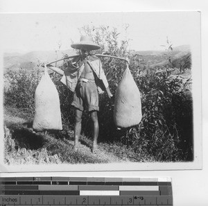 A rice porter in China, 1945