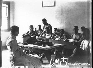 Sewing lesson, Lemana, South Africa, 1909