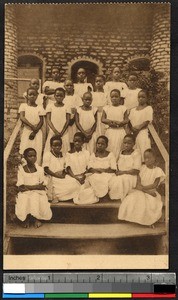 Girls on the occasion of their first communion, Uganda, ca.1920-1940