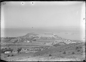 Aerial view on the harbour zone of Cape Town