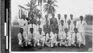 Scoutmasters' training group portrait, Mindanao, Philippines, ca. 1920-1940