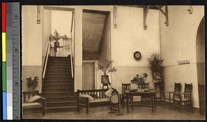 Lobby of the hospital for Europeans, Lubumbashi, Congo, ca.1920-1940