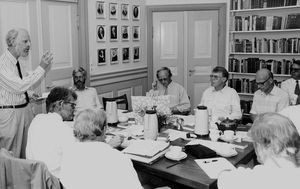 DMS headquarters in Hellerup, August 1989. The first joint meeting between the boards of DMS an