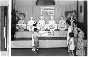 Hospital Day display on balanced diet at St. Paul's Hospital, Manila, Philippines, 1940