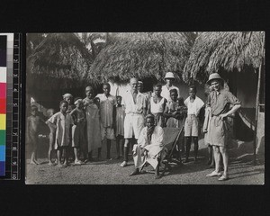 Group portrait of missionaries and village leaders, Ghana, ca. 1950