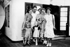 Missionaries travelling out on the ship to England November1949. Elise Fenger Bache, Ib Fenger