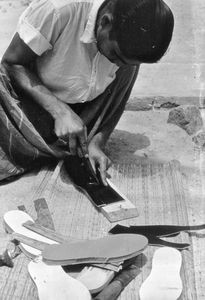 Danish Bangladesh Leprosy Mission/DBLM. From the shoemaker's workshop, Nilphamari Hospital