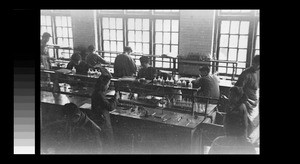 Freshmen working in their chemistry laboratory, Chengdu, Sichuan, China, ca.1944