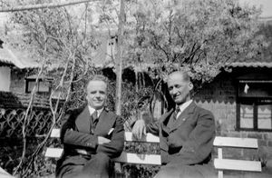 Professor Sten Bugge (Sekou?)and Johannes Rasmussen at the Conference, May 1936