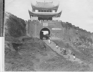 City gate, Leshan, Sichuan, China, ca.1915-1925