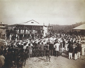 Ceremony to proclaim the Biritsh Protectorate, Port Moresby, Papua New Guinea, 1884