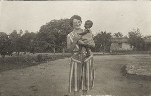 Miss Gardner and Baby Johnson, Nigeria, ca. 1934