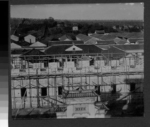 Building under construction at Boone School, Wuhan, Hubei, China, 1896