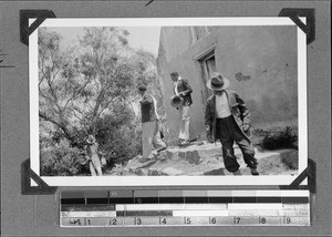 Men walking down some stairs, Wittekleibosch, South Africa, 1934